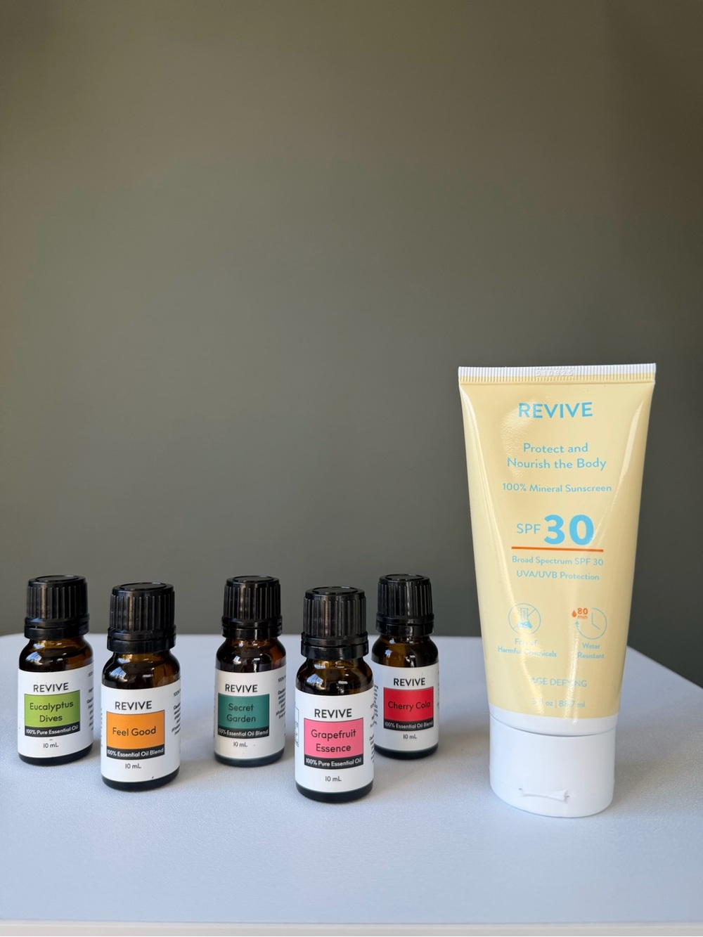 Essential Oil Bundle & Mineral Sunscreen SPF 30 revive essential oils eucalyptus